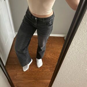 Black Flare Wide Leg Jeans